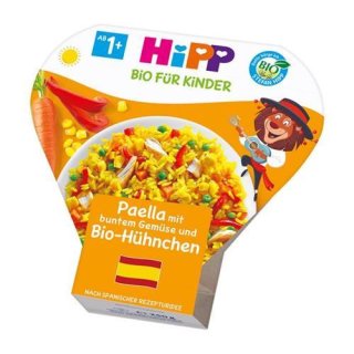 HiPP Paella mit buntem Gemüse und Bio-Hühnchen (250g)