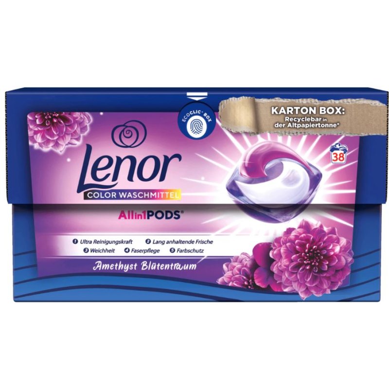 Lenor Color Detergent All-in-1 Pods - Amethyst Blossom Dream 38 loads,   22,25
