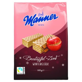 Manner Winter Delight Wafers Baked Apple Cinnamon 185g